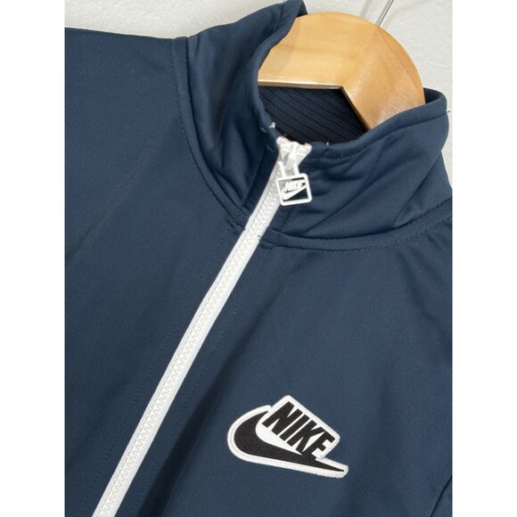 Nike Womens Pre Gamer Athletic Track Jacket Navy/White Sz‎ M Warmup Sports Retro - Picture 7 of 12